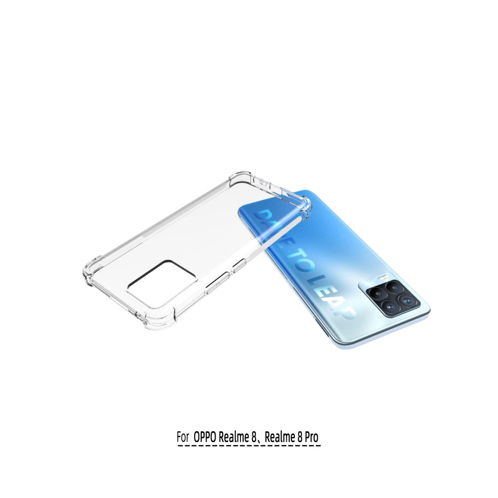 เคส Realme 8 แบบ TPU ใสเสริมขอบและมุมกันกระแทก