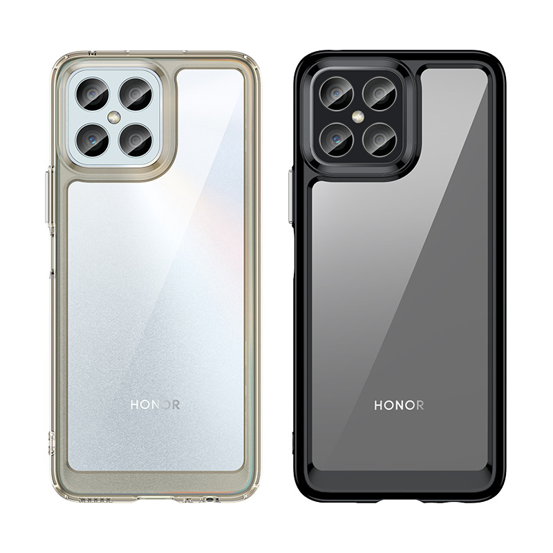เคส Honor X8 แบบอะคริลิคใสขอบ TPU หลากสี