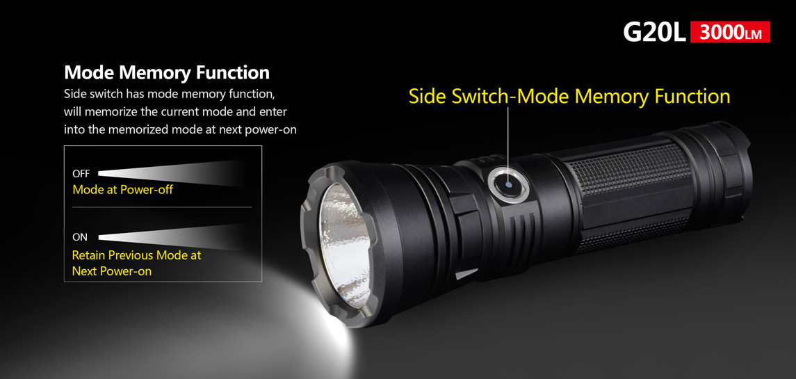 ไฟฉายพกพาคุณภาพสูง แบบแสงกว้าง Klarus G20L