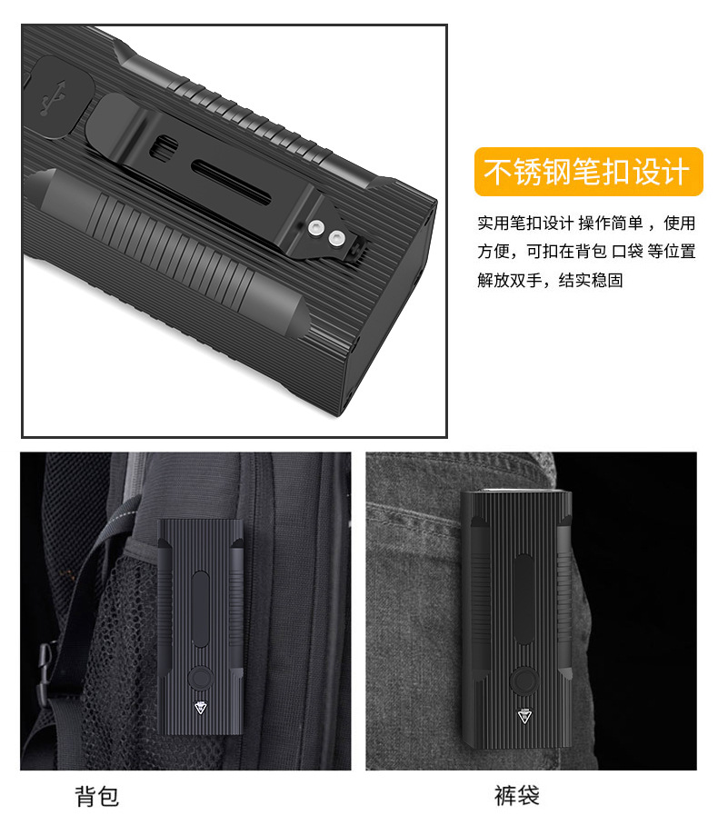 ไฟฉายจับถือ ขนาดกลาง Natfire BT60 P50 LED battery 12800 mah 7500K