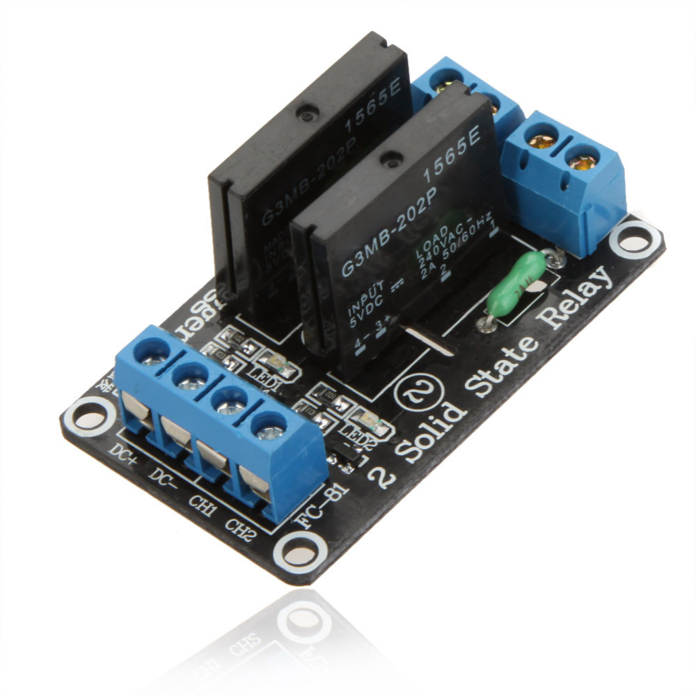 2 Channel 5V Low Trigger Solid State Relay Module