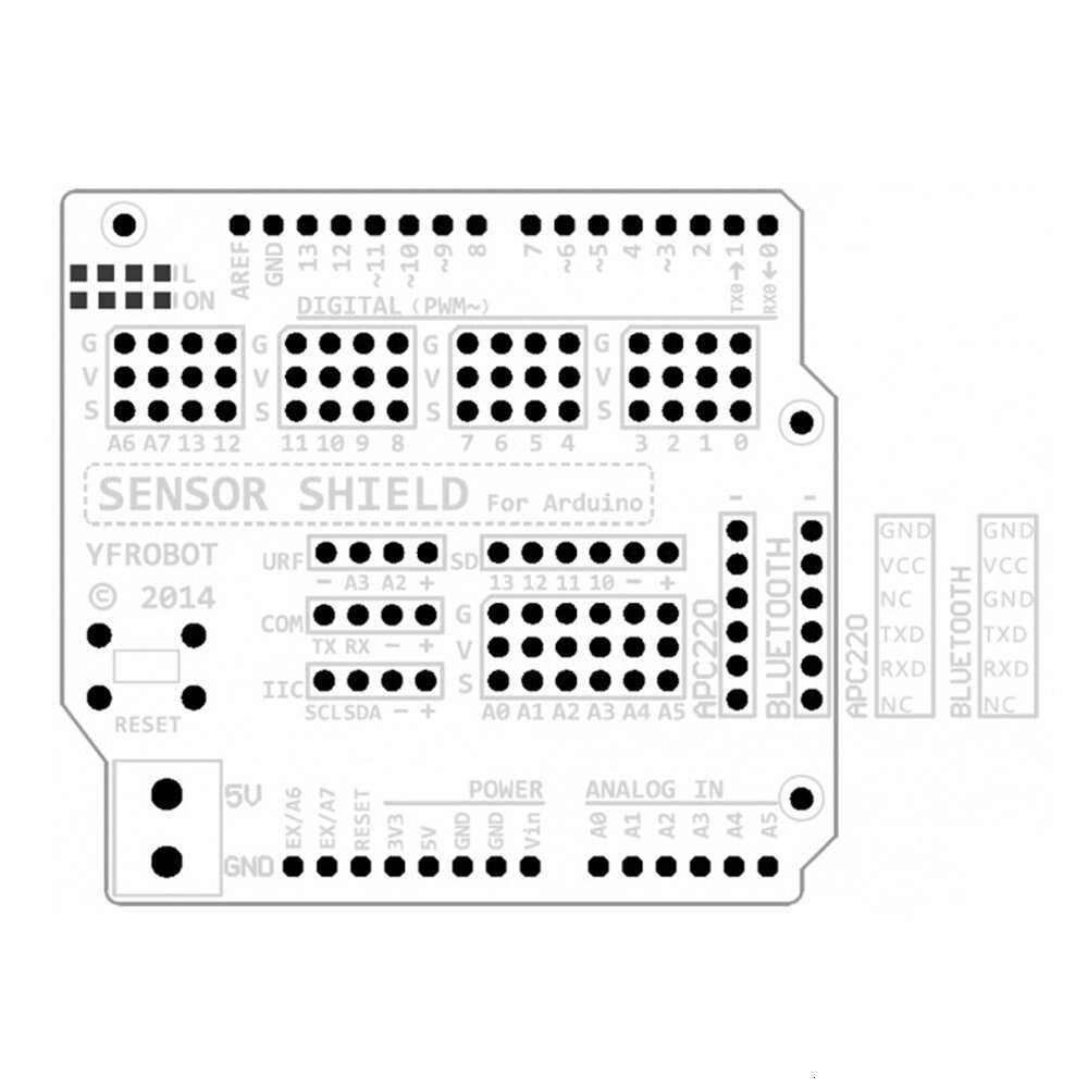 บอร์ดขยายขา Sensor Expansion Shield for Arduino UNO R3 V5.0 Module