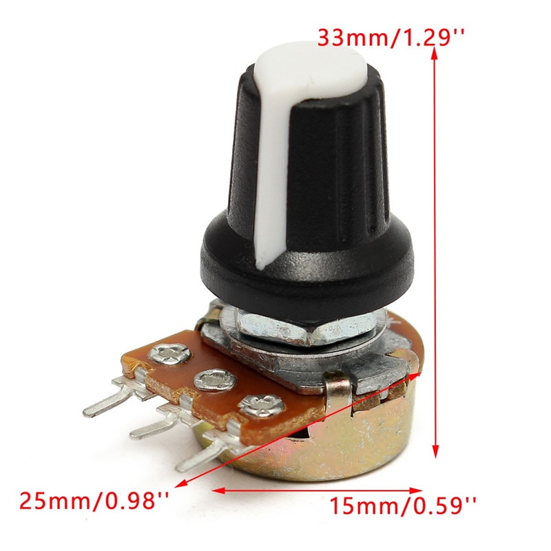 ตัวต้านทานปรับค่าได้ 1K โพเทนซิโอมิเตอร์ 1 Kohm โวลลุ่ม VR Potentiometer