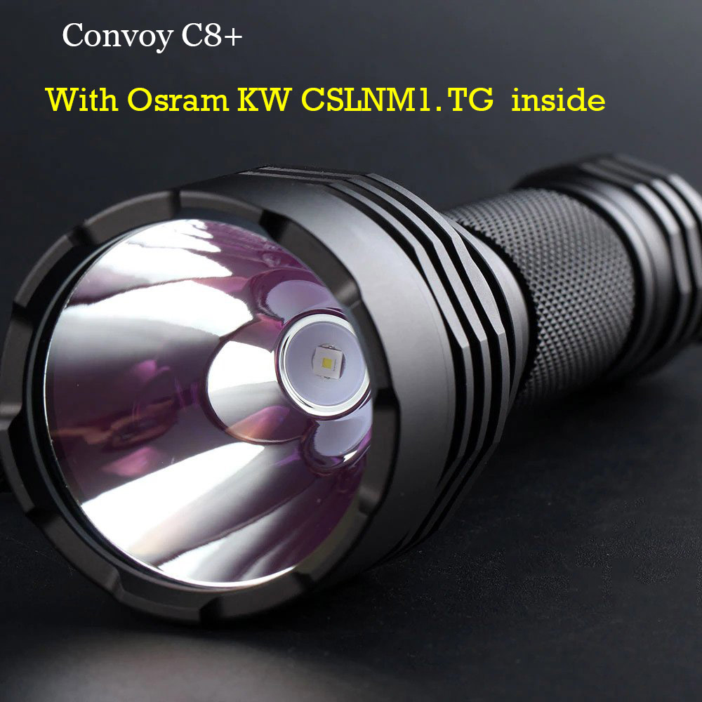 ไฟฉายแรงสูงขนาดเล็ก ส่องไกล Long Range Convoy C8+ Black หลอด KW CSLMN1.TG 6500K แสงขาว