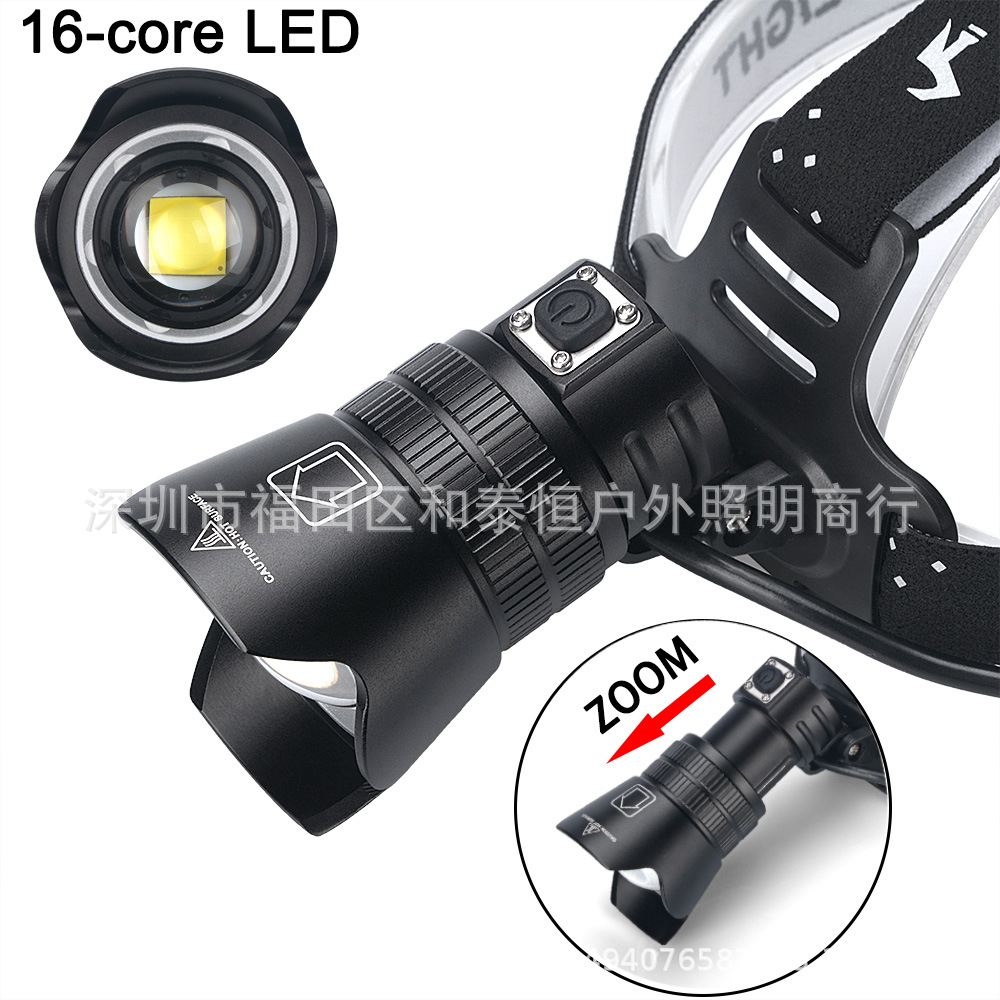 ไฟฉายคาดศีรษะแรงสูง แบบ 1 หลอดปรับขยายได้ LED P99 9 Core , JamieFire T138 แสงขาว ชุดแบตเตอรี่คุณภาพสูง พร้อมกล่องใส่และหูหิ้ว