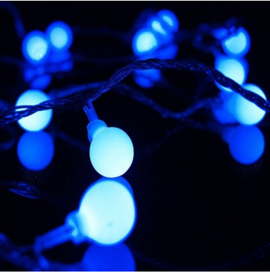 ส่งฟรี ไฟเชอรี่led ไฟปิงปองled 100 ลูก : ขนาด 1.6 ซม - สีฟ้า /Ping pong ball led 100 leds : 1.6 cm. size - Blue