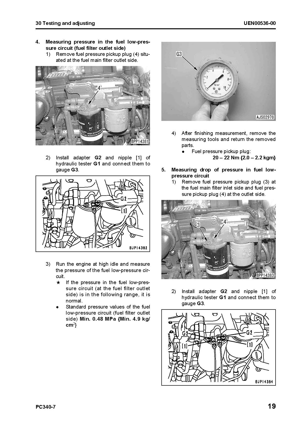 หนังสือ คู่มือซ่อม วงจรไฟฟ้า วงจรไฮดรอลิก จักรกลหนัก PC340LC-7E0 K45001 , PC340NLC-7E0 K45001 (ทั้งคัน) EN