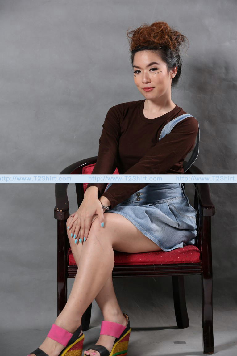 เสื้อยืด คอกลม แขนยาว สีน้ำตาล Size 4XL