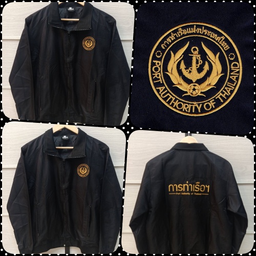 เสื้อแจ็คเก็ตสีดำ พร้อมส่ง สามารถปักโลโก้ได้ มี XS-5XL