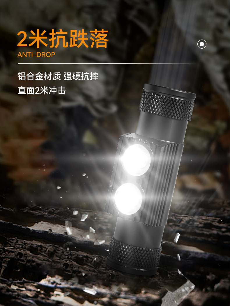 ไฟฉายคาดศีรษะแรงสูง XYHWPROS แบบ 2 หลอด รุ่น H02A-OSLP8 พร้อมแบตเตอรี่ 18650 2 ก้อน ขนาด 2000 mah