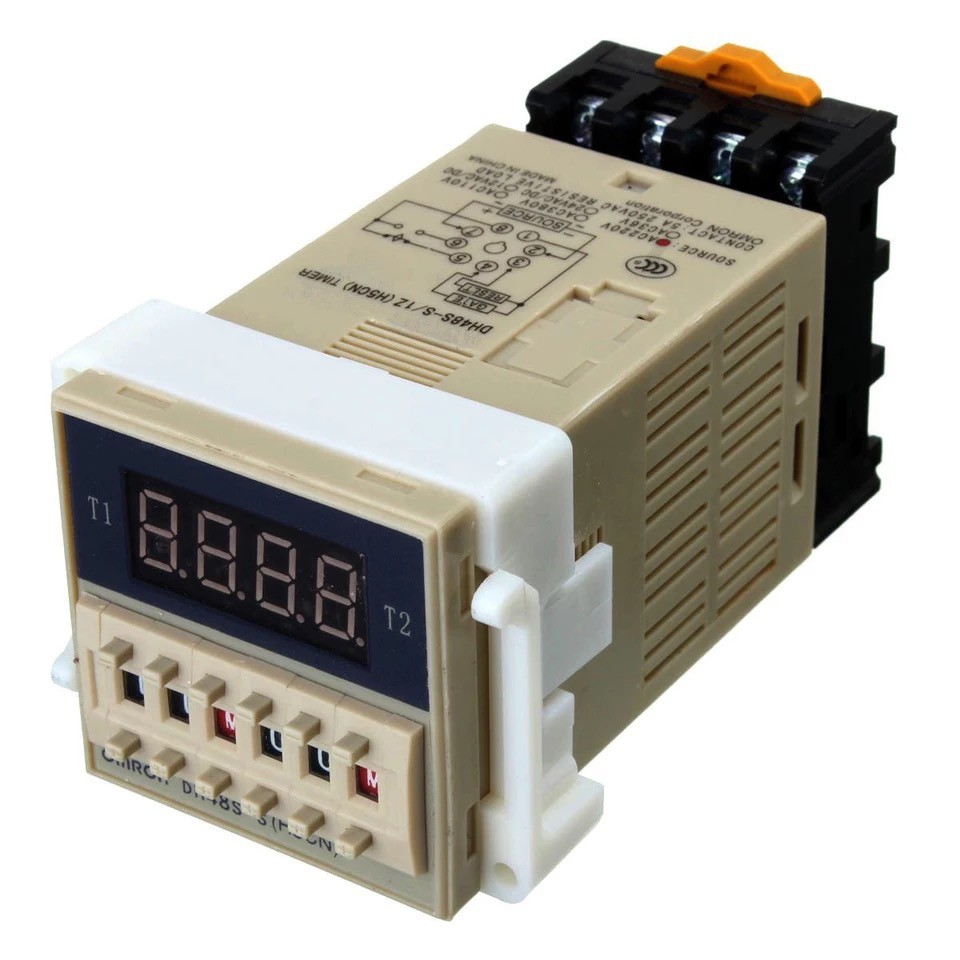 DH48S-S Twin Timer ทวินไทม์เมอร์ ไทม์เมอร์รีเลย์ พร้อมฐาน 220VAC Relay Delay Timer with Socket Base