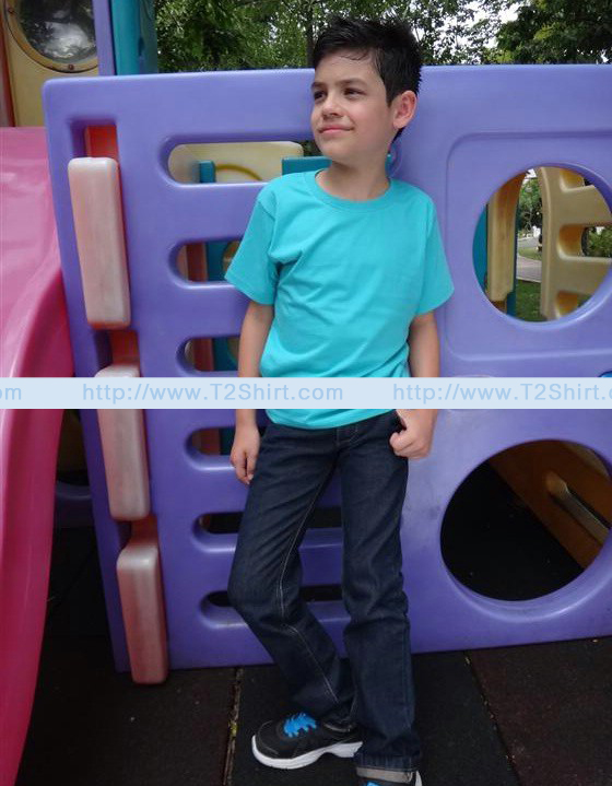 เสื้อยืดเด็ก คอกลม แขนสั้น สีเขียวมิ้นต์ Size S