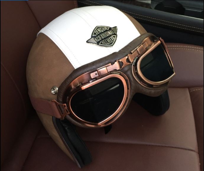 หมวกกันน็อคหนัง Biker-Z1 brown
