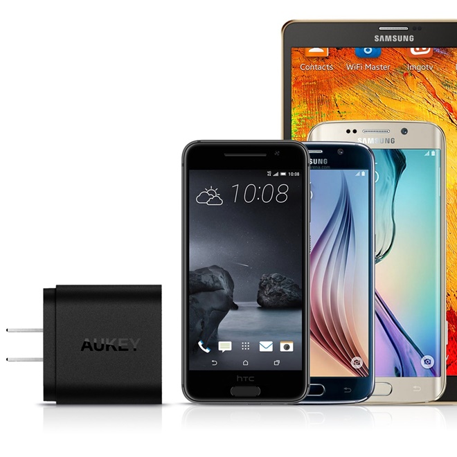 Adapter ที่ชาร์จมือถือ 2 Port Aukey for Quick Charge 3.0 with PowerAll (QC 3.0 + QC 2.0 + AIPower) แถมสาย (PA-T16)