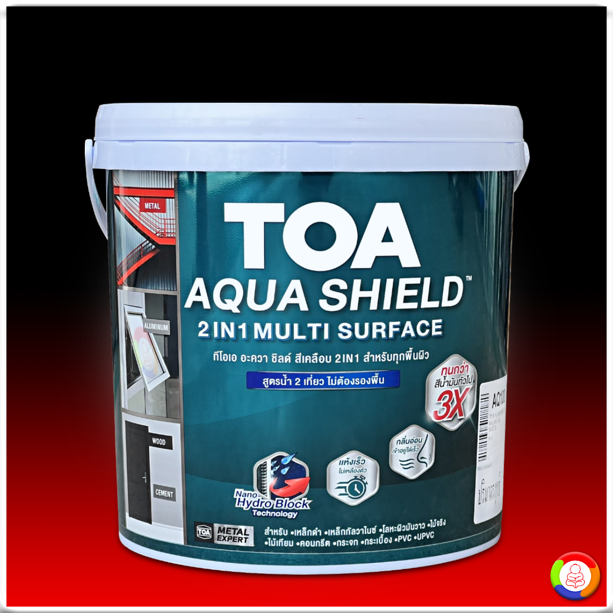 TOA AQUA SHIELD 2IN1 MULTI SURFACE ทีโอเอ อะควาชิลด์ สีเคลือบรวมรองพื้น สูตรน้ำ