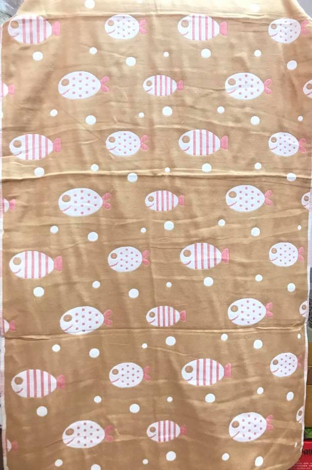 ผ้าเช็ดตัวผ้าฝ้ายสาลู ทอ 3 ชั้น ลายน่ารัก นุ่มมาก เด็กเล็กใช้ได้