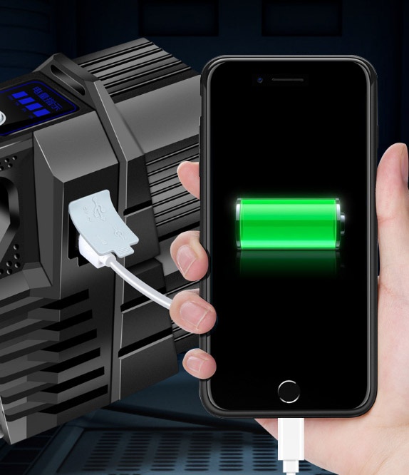 ไฟฉายสะพาย และจับถือ ขนาดกลาง Double LED Warsun D398