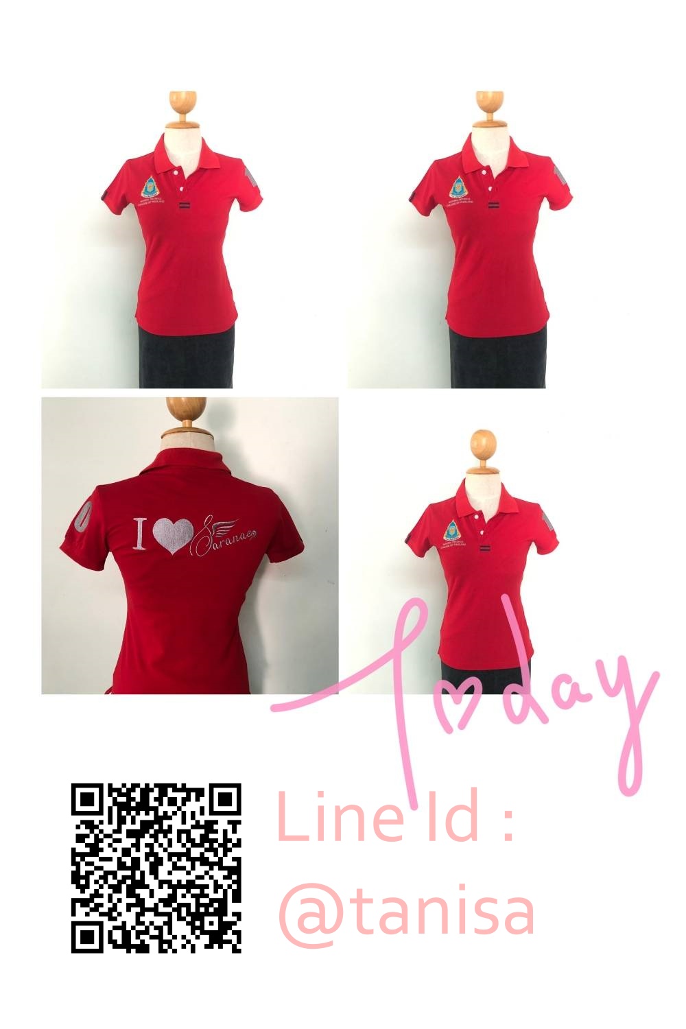 เสื้อโปโลสีแดงคอปกผ้าใส่สบาย สินค้าสังผลิตพร้อมปักโลโก้ตามต้องการ ชาย หญิง สั่งได้ตามต้องการ