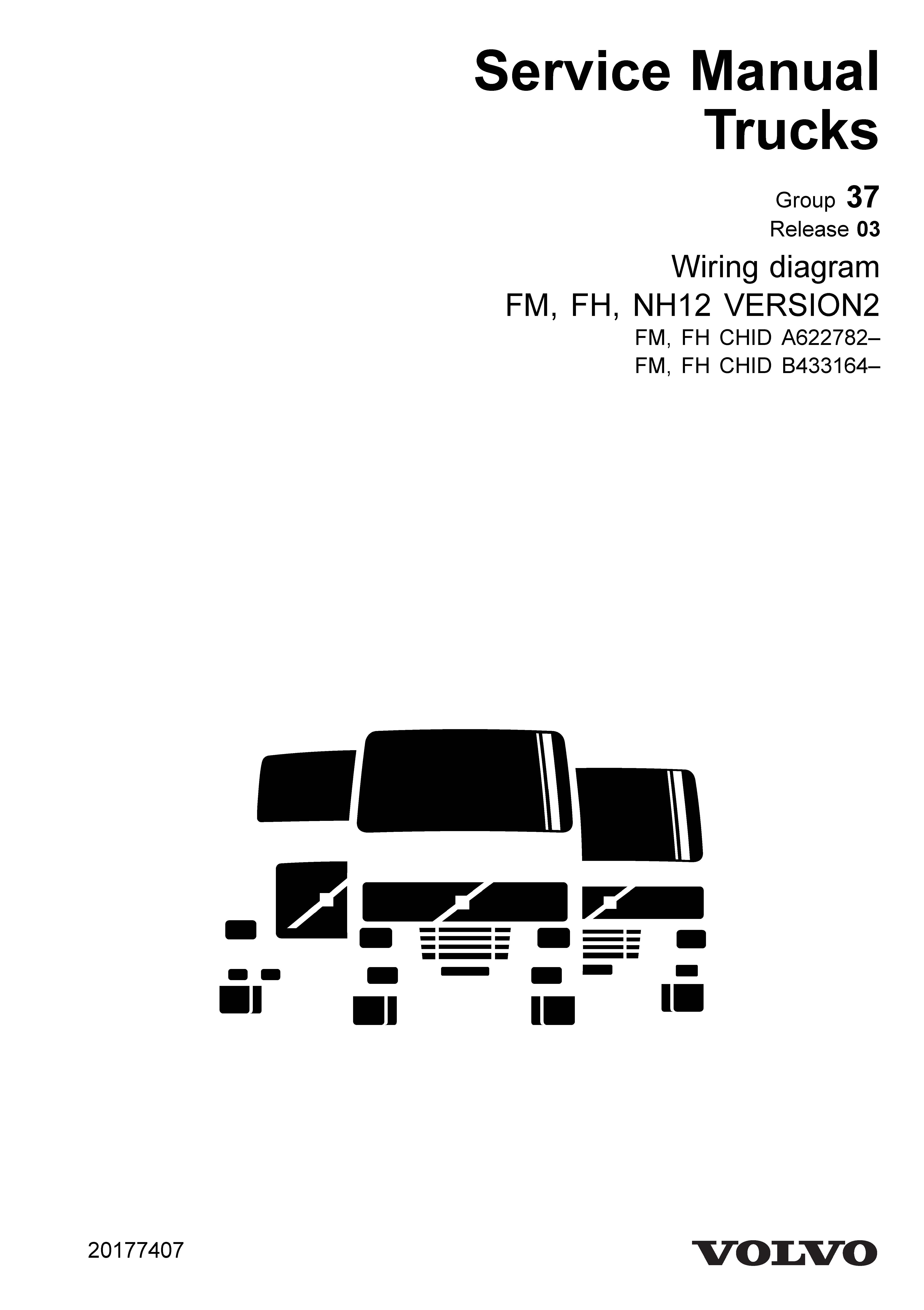 หนังสือ คู่มือซ่อม วงจรไฟฟ้า Wiring diagram Trucks Group 37 Release 03 FM, FH, NH12 VERSION2 (ข้อมูลทั่วไป ค่าสเปคต่างๆ วงจรไฟฟ้า วงจรไฮดรอลิกส์)