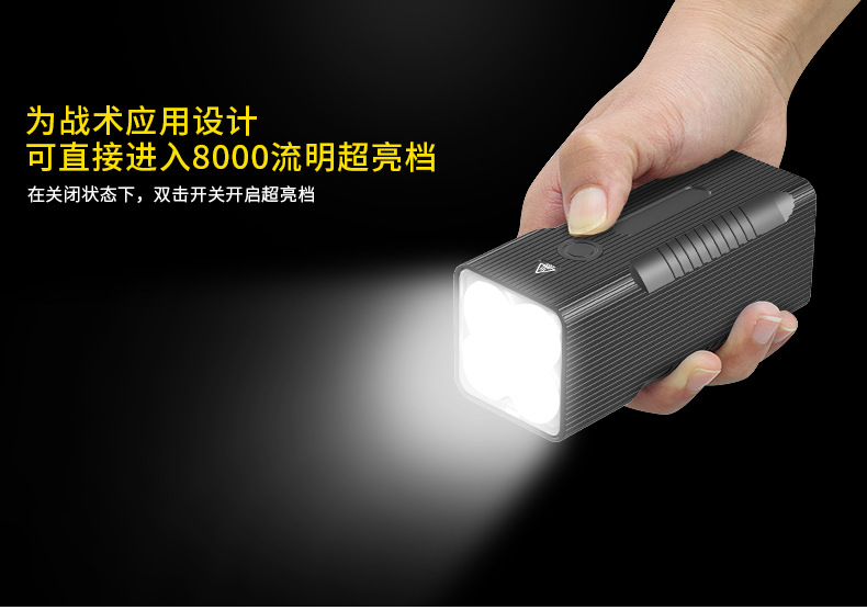 ไฟฉายจับถือ ขนาดกลาง Natfire BT60 P50 LED battery 12800 mah 7500K