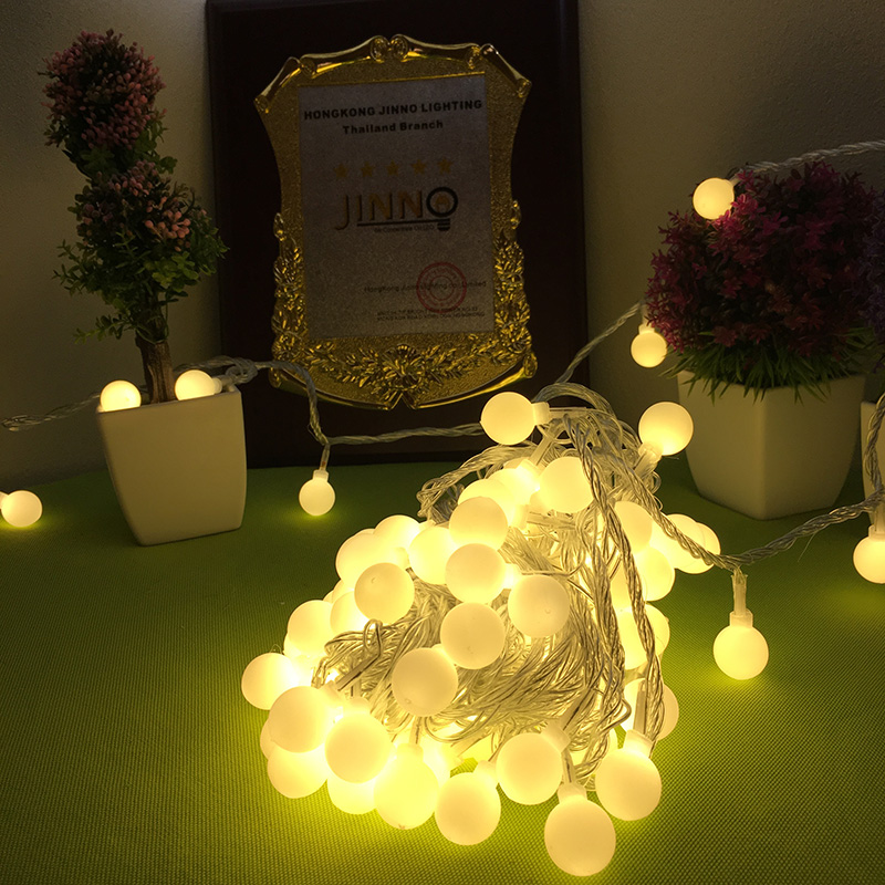 ส่งฟรี ไฟเชอรี่led ไฟปิงปองled 50 ลูก : ขนาด 1.6 ซม - สีวอร์มไวท์ /Ping pong ball led 50 leds : 1.6 cm. size - Warm white