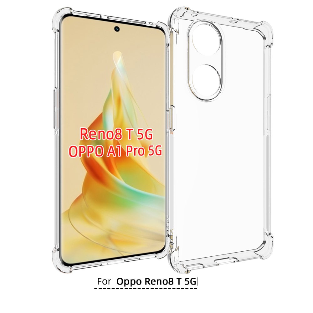 เคส OPPO Reno8 T 5G แบบ TPU ใสเสริมขอบและมุมกันกระแทก