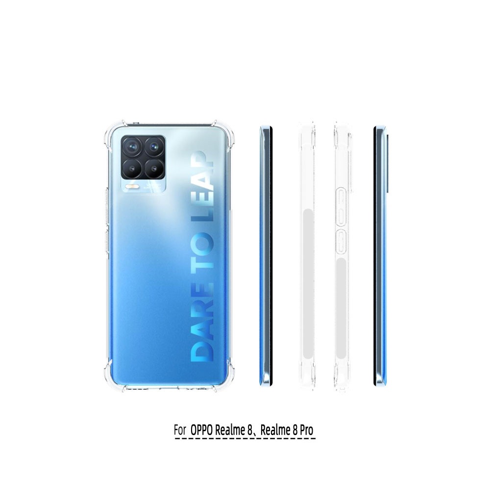 เคส Realme 8 แบบ TPU ใสเสริมขอบและมุมกันกระแทก