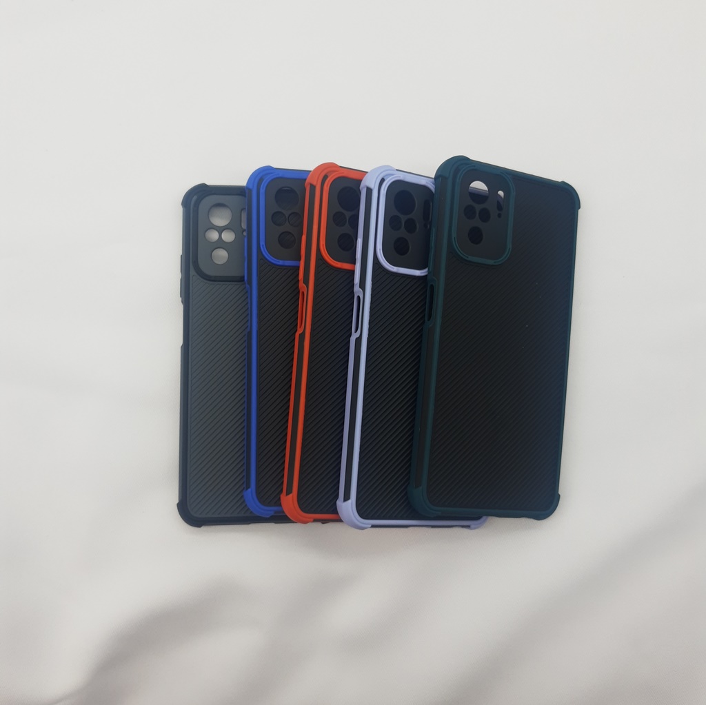 เคส Xiaomi Redmi Note 10 4G กันกระแทกหลังลายขอบสี STR101