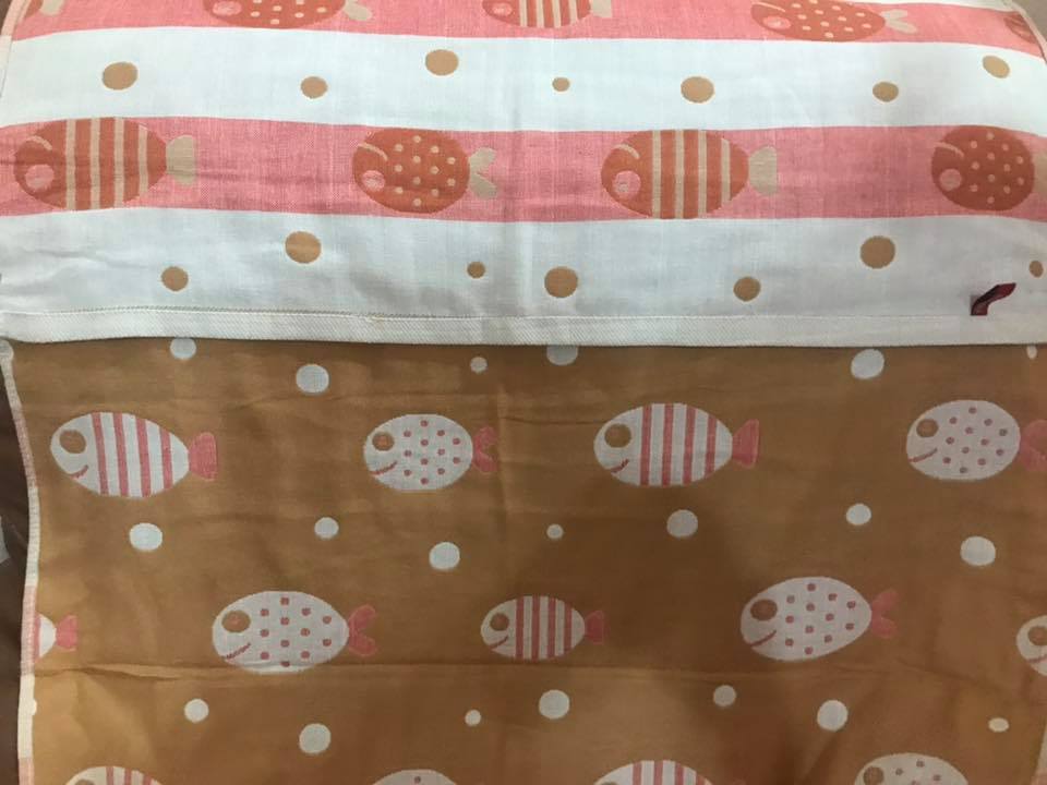 ผ้าเช็ดตัวผ้าฝ้ายสาลู ทอ 3 ชั้น ลายน่ารัก นุ่มมาก เด็กเล็กใช้ได้