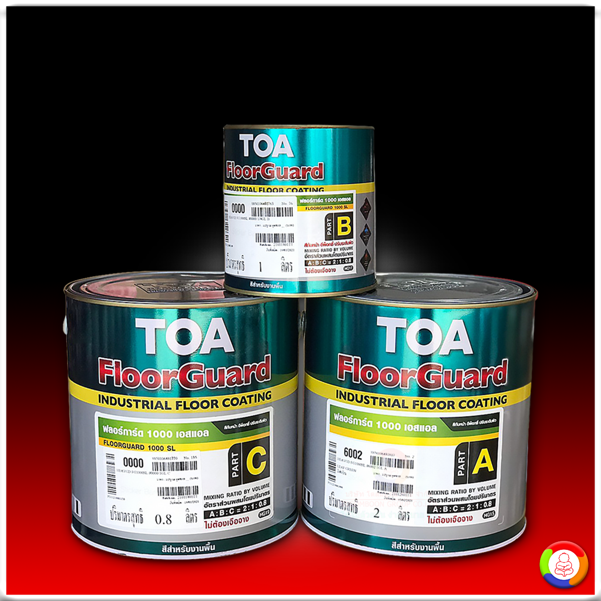 TOA Floorguard 1000 SL ทีโอเอ ฟลอร์การ์ด 1000 เอส แอล สีทับหน้าอีพ็อกซี่ฟิล์มหนา 1-3 มิลลิเมตร สำหรับงานพื้นภายใน