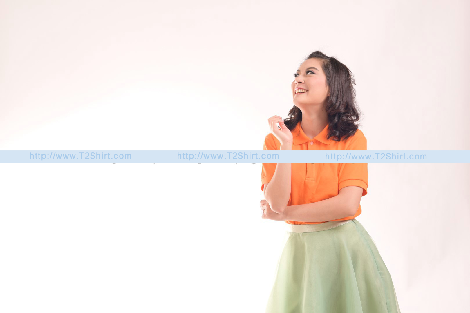 เสื้อโปโล TK แขนสั้น ทรงเว้า (หญิง) สีส้ม Size S