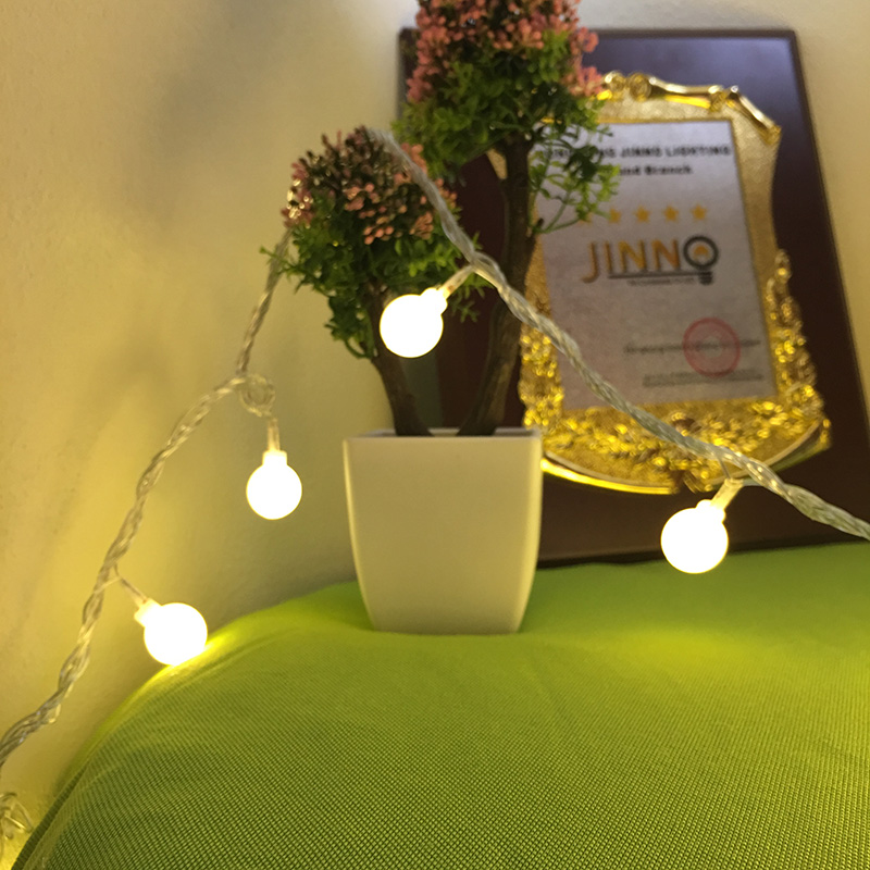 ส่งฟรี ไฟเชอรี่led ไฟปิงปองled 50 ลูก : ขนาด 1.6 ซม - สีวอร์มไวท์ /Ping pong ball led 50 leds : 1.6 cm. size - Warm white