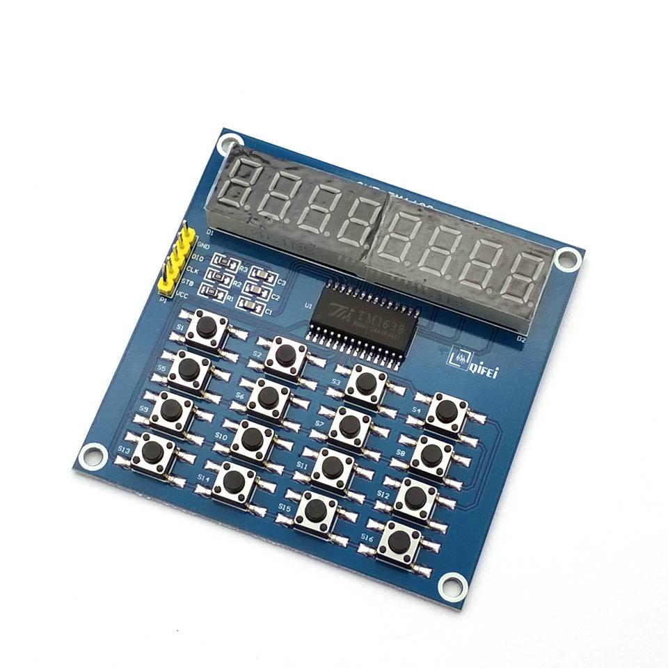 TM1638 MCU 8-Bit LED Digital Tube Keyboard Module Scan and Display Module