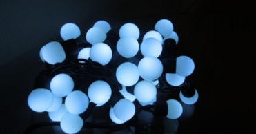 ส่งฟรี ไฟเชอรี่led ไฟปิงปองled 50 ลูก : ขนาด 2.2 ซม - สีขาว /Ping pong ball led 50 leds : 2.2 cm. size - White
