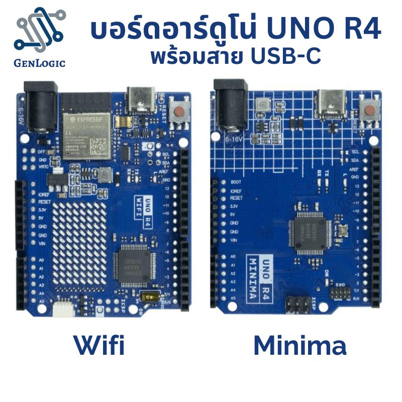 Arduino UNO R4 Development Board Minima / WiFi พร้อมสาย USB