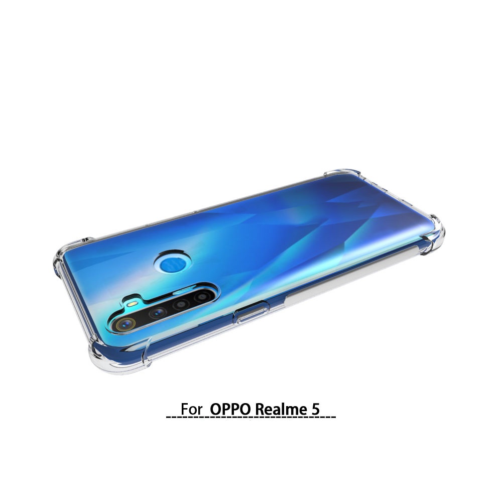 เคส Realme 5 แบบ TPU ใสเสริมขอบและมุมกันกระแทก