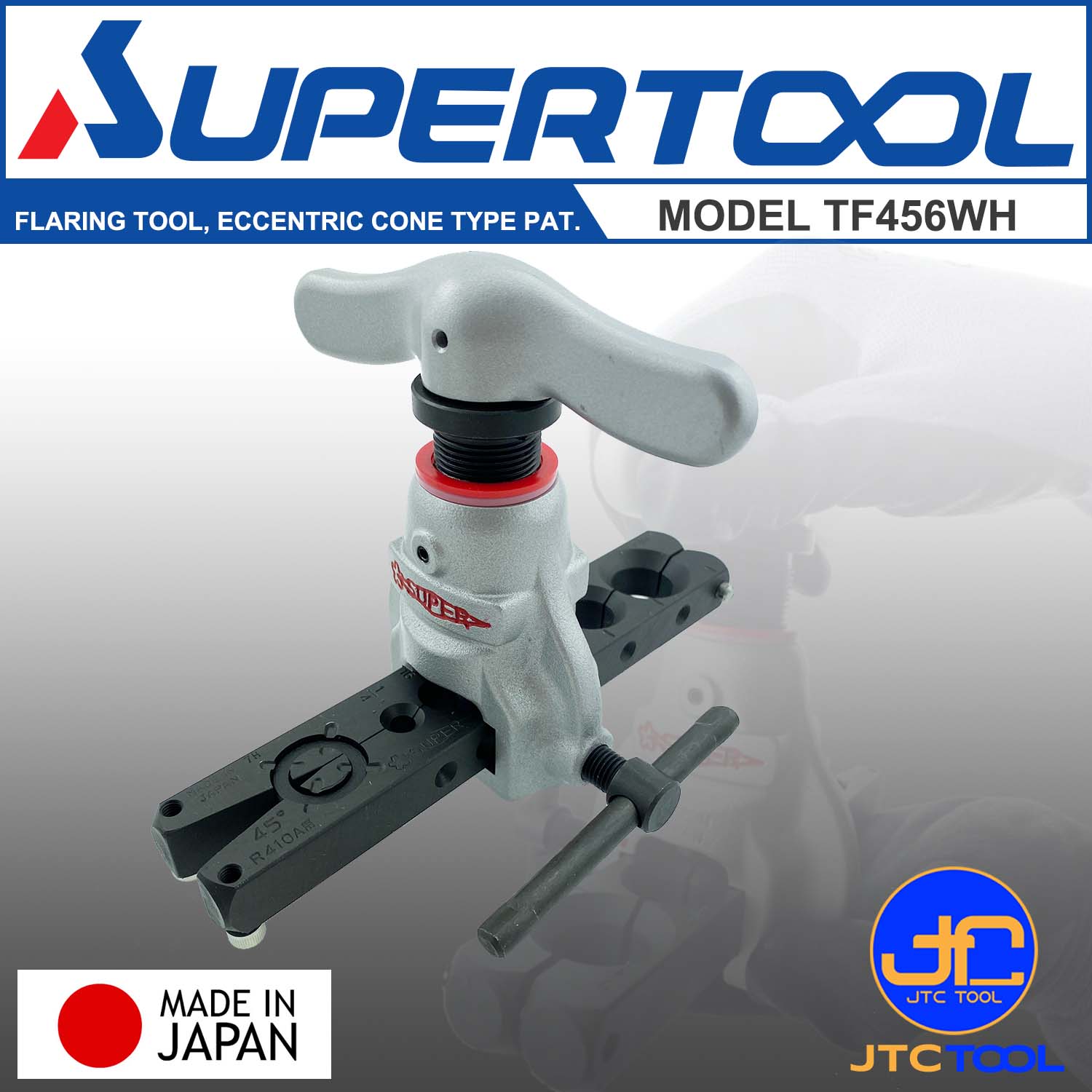 Supertool ชุดบานท่อทองแดง 6 ขนาด 1/4นิ้ว - 3/4นิ้ว รุ่น TF456WH - Flaring Tool Set,Eccentric Cone Type No.TF456WH