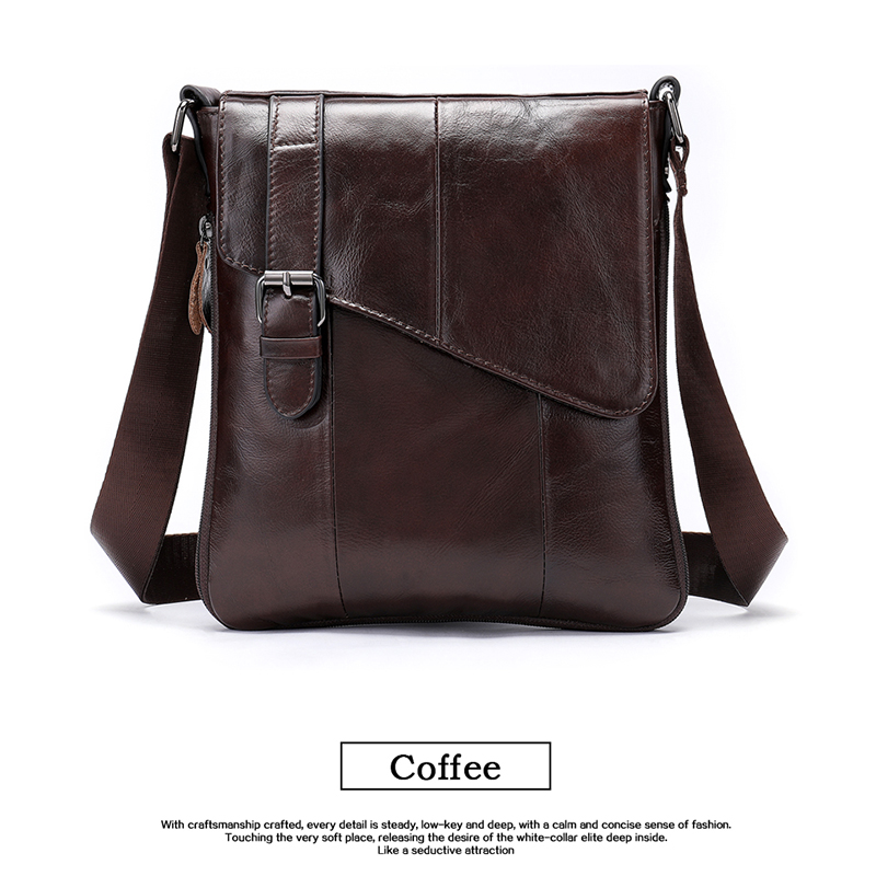 กระเป๋าสะพายไหล่สไตล์วินเทจ หนังแท้ รุ่น PH8240 (Coffee)