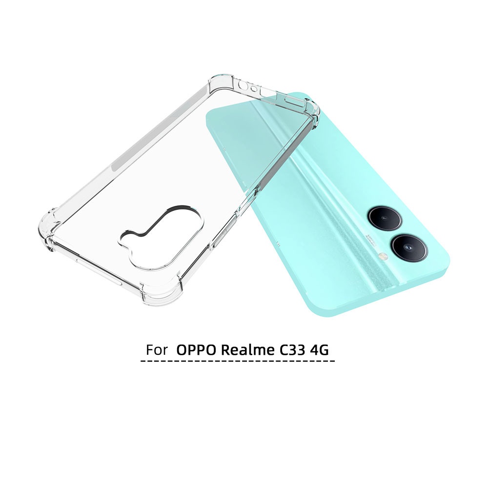 เคส realme C33 แบบ TPU ใสเสริมขอบและมุมกันกระแทก