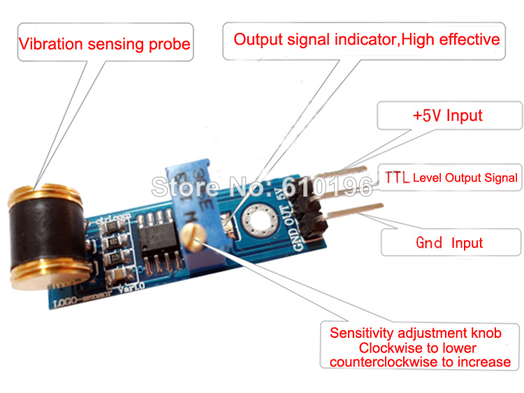 801S Vibration Shock Sensor Module โมดูลตรวจจับความเคลื่อนไหว สั่นสะเทือน