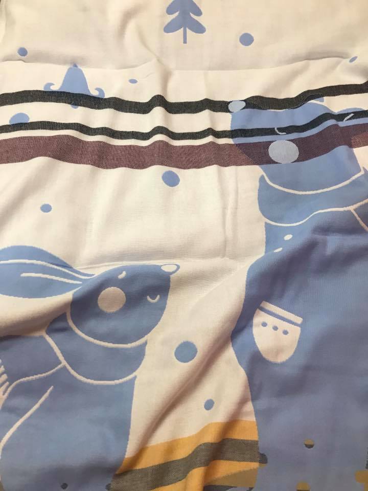 ผ้าเช็ดตัวผ้าฝ้ายสาลู ทอ 3 ชั้น ลายน่ารัก นุ่มมาก เด็กเล็กใช้ได้