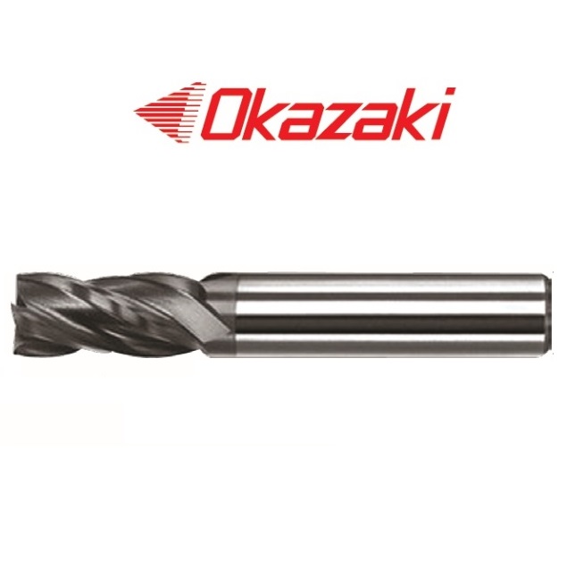 ดอกเอ็นมิลคาร์ไบด์4ฟันเคลือบTiAlN - TiAlN Coated Solid Carbide Square Endmills 4 Flutes SPSED4A Series [Brand: Okazaki]