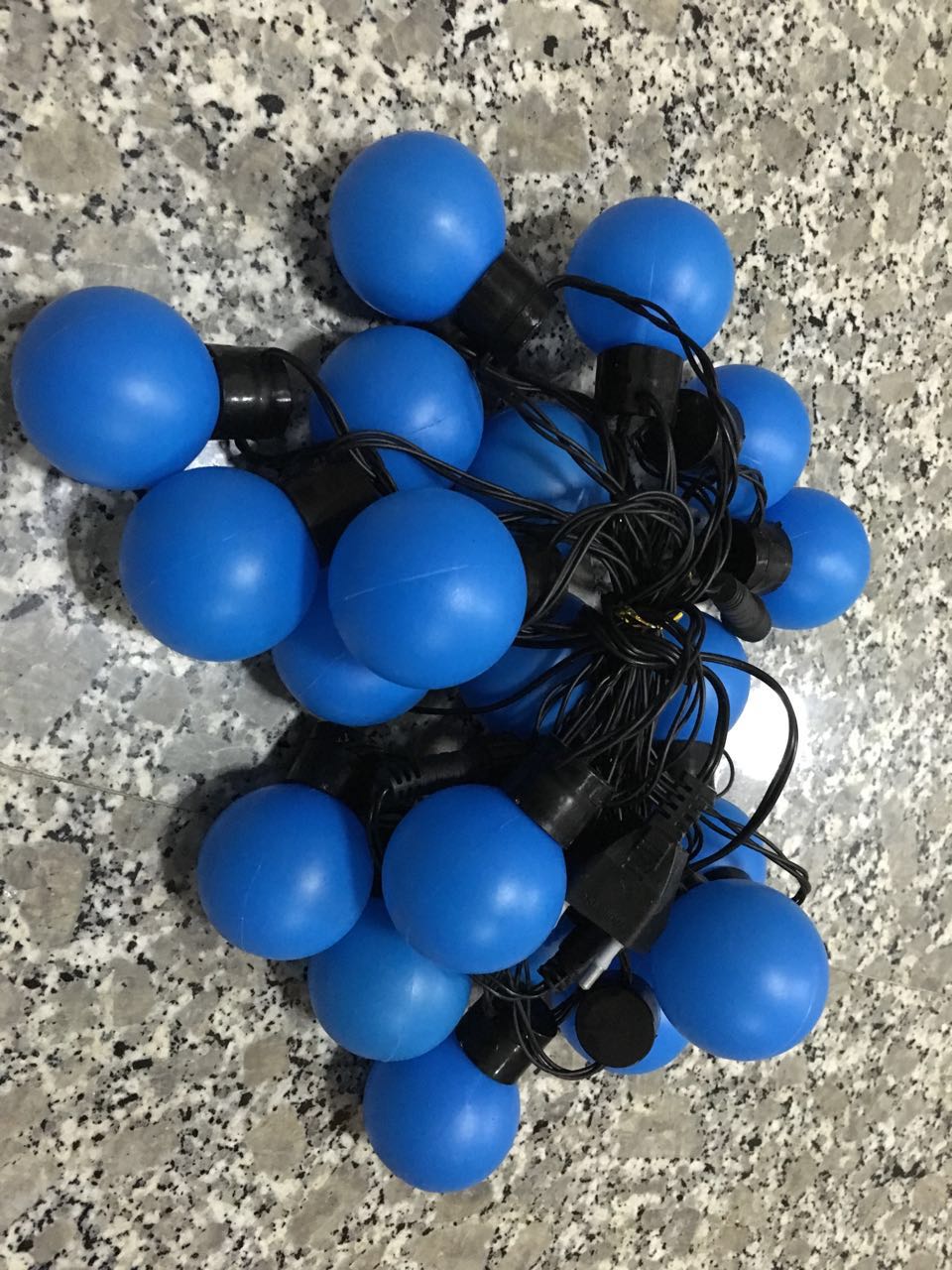 ส่งฟรี ไฟเชอรี่led ไฟปิงปองled 20 ลูก : ขนาด 5 ซม - สีฟ้า /Ping pong ball led 20 leds : 5 cm. size - Blue