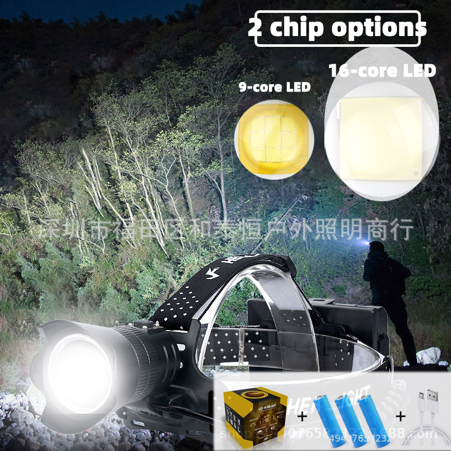 ไฟฉายคาดศีรษะแรงสูง แบบ 1 หลอดปรับขยายได้ LED P99 9 Core , JamieFire T138 แสงขาว ชุดแบตเตอรี่ธรรมดา