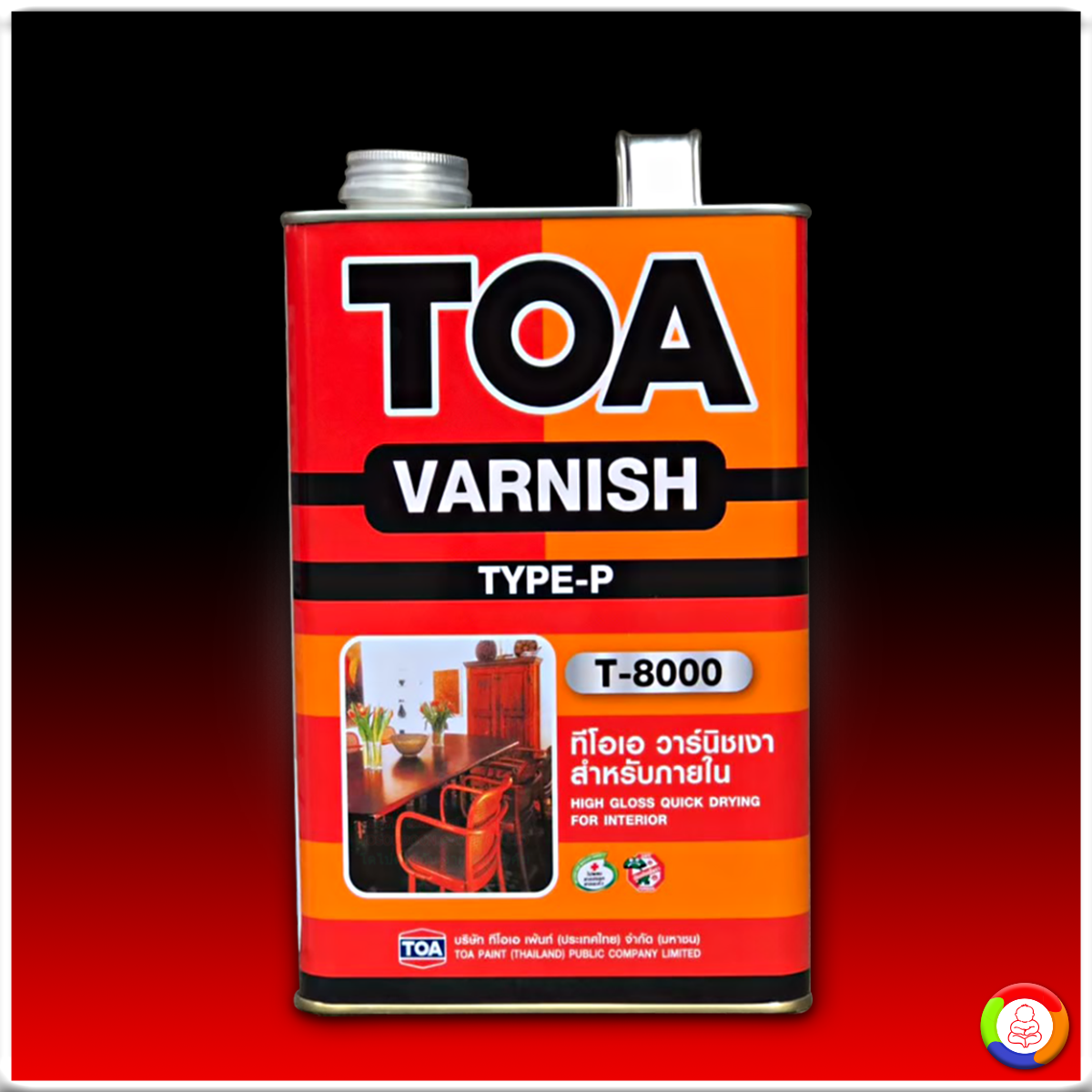 TOA Varnish Gloss T-8000 ทีโอเอ วาร์นิชเงา สำหรับภายใน