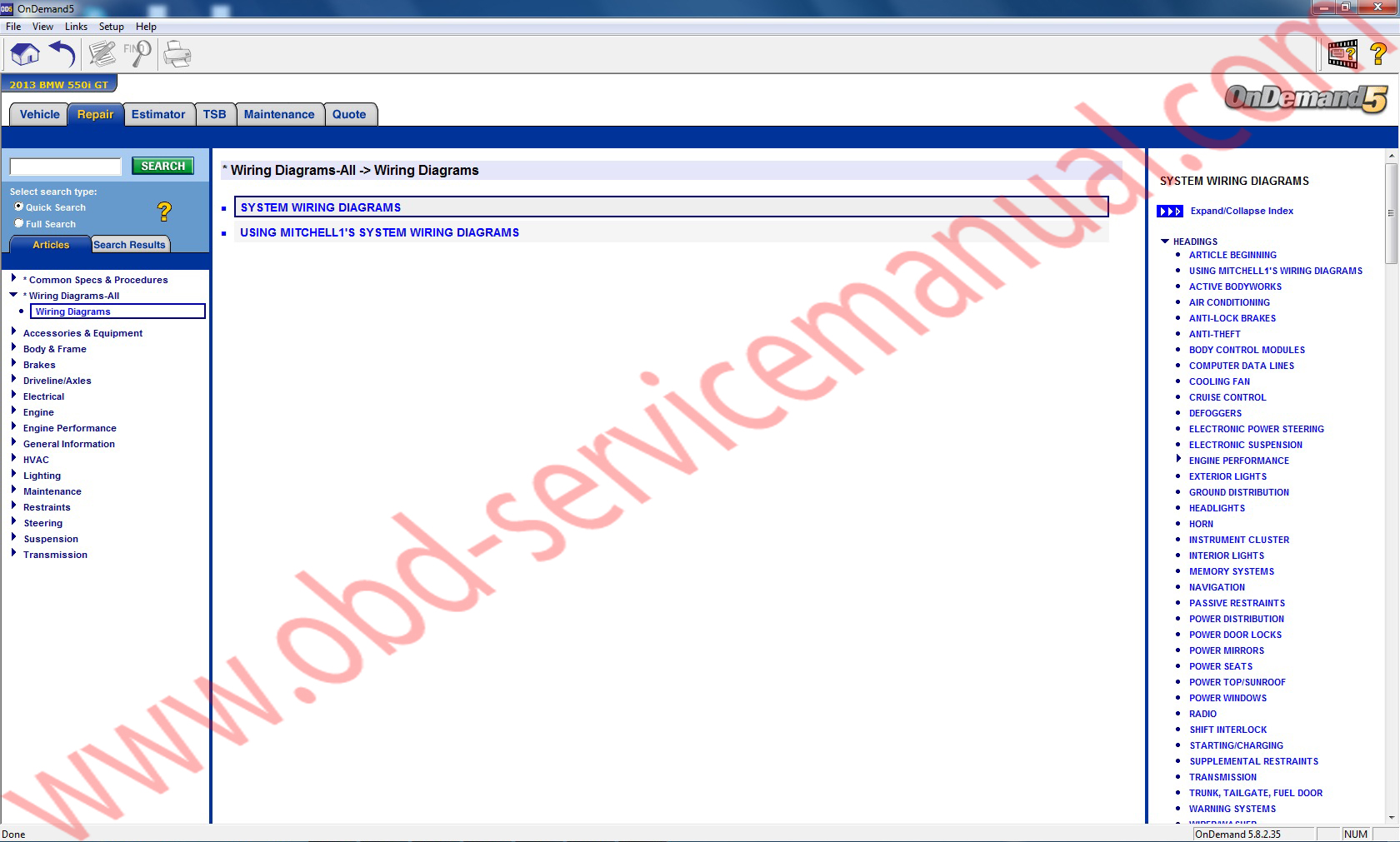 Mitchell Ondemand 5 V.2014 โปรแกรมรวม คู่มือซ่อม และวงจรไฟฟ้า (service repair manual & wiring diagram) รถยนต์หลากหลายยี่ห้อ