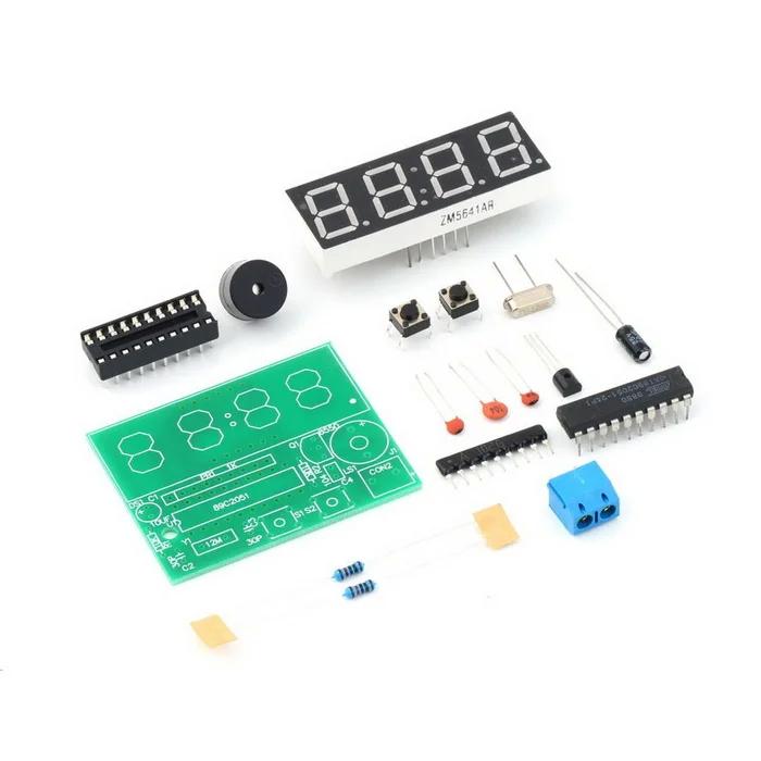 AT89C2051 4 Bits Digital Electronic Clock DIY Kit ชุดประกอบนาฬิกาปลุก