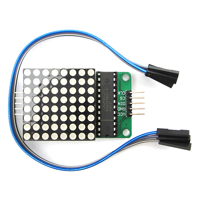 MAX7219 IC Driver Module โมดูลแสดงผล LED Dot Matrix 8x8 ขนาด 40mm x 40mm + สาย Jumper