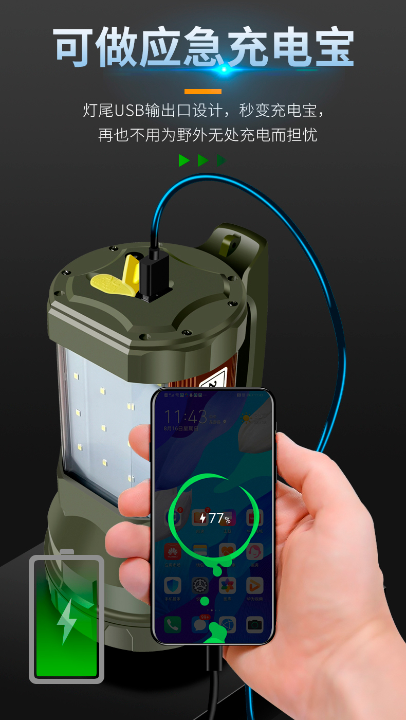 ไฟฉายจับถือ และสะพาย ขนาดใหญ่ Han Guang 2828T