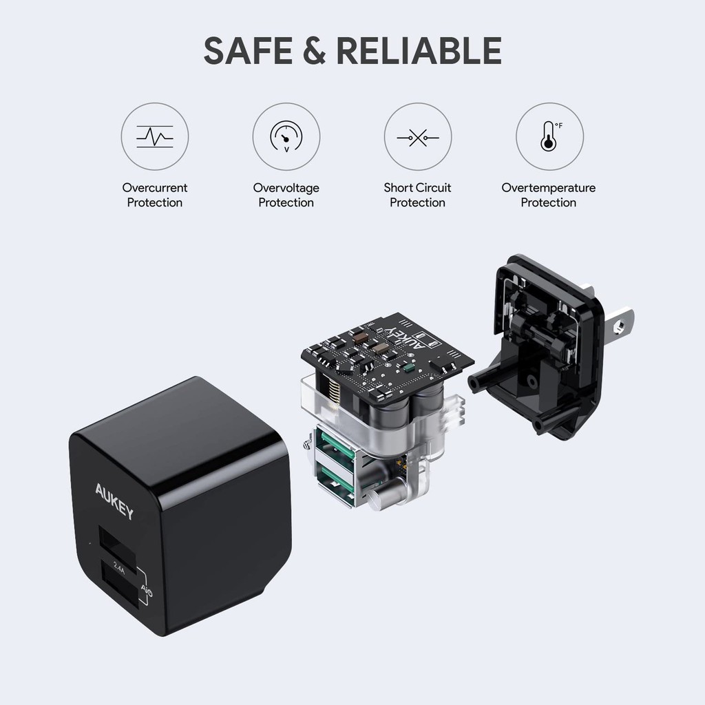 Adapter หัวชาร์จเร็ว Ultra Compact AiPower Adaptive Fast Charge 2 Ports รุ่น PA-U32 สีดำ